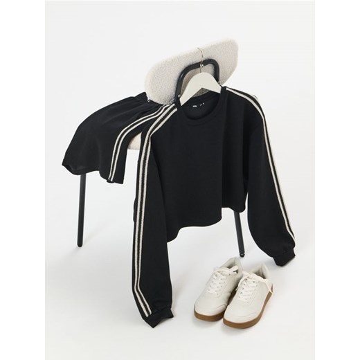 Sinsay - Bluza z dekoracyjnymi lampasami soft touch - czarny ze sklepu Sinsay w kategorii Bluzy damskie - zdjęcie 184656312