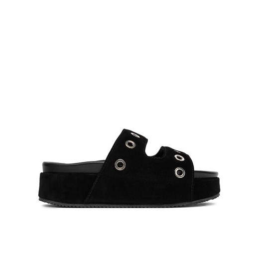 Klapki Inuikii Suede Studs 70103-153 Czarny ze sklepu eobuwie.pl w kategorii Klapki damskie - zdjęcie 184656434