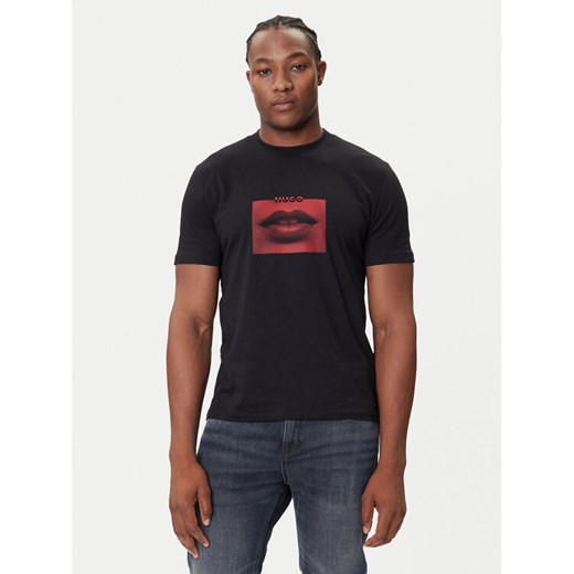 HUGO T-Shirt Deterni 50544496 Czarny Regular Fit ze sklepu MODIVO w kategorii T-shirty męskie - zdjęcie 184657301