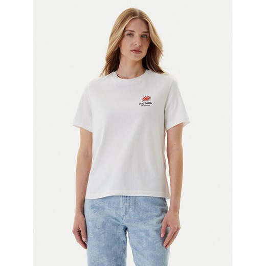 Mustang T-Shirt Monroe 1016513 Biały Relaxed Fit ze sklepu MODIVO w kategorii Bluzki damskie - zdjęcie 184657313