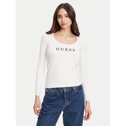 Guess Bluzka O5RI00 KBBU1 Biały Regular Fit ze sklepu MODIVO w kategorii Bluzki damskie - zdjęcie 184657333