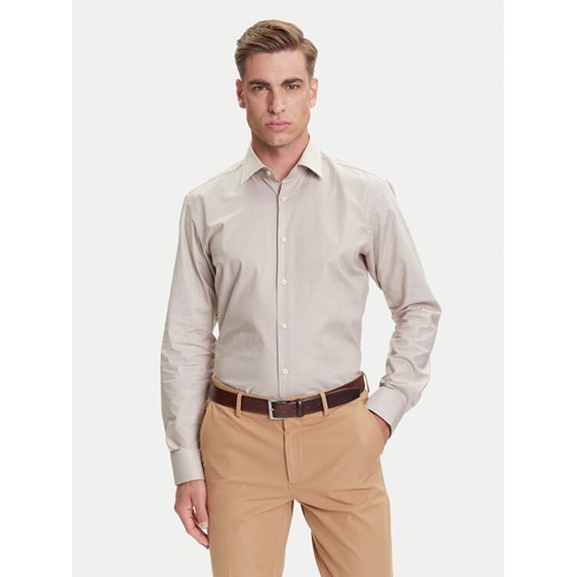 BOSS Koszula H-Joe 50519887 Beżowy Regular Fit ze sklepu MODIVO w kategorii Koszule męskie - zdjęcie 184657360