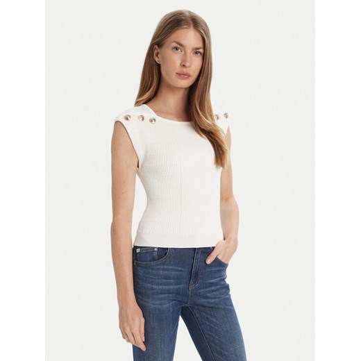 Guess Bluzka W5YR12 Z0130 Biały Regular Fit ze sklepu MODIVO w kategorii Bluzki damskie - zdjęcie 184657363