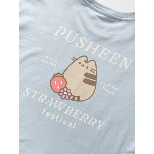 Reserved - T-shirt z nadrukiem Pusheen - jasnoniebieski ze sklepu Reserved w kategorii Bluzki dziewczęce - zdjęcie 184658433