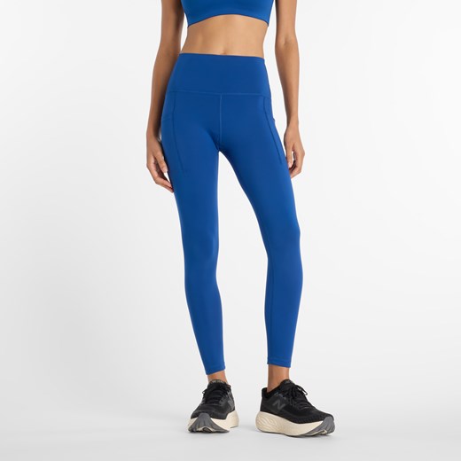 Legginsy damskie New Balance WP51268GAB – niebieskie ze sklepu New Balance Poland w kategorii Spodnie damskie - zdjęcie 184658503