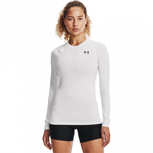 Damski longsleeve treningowy Under Armour UA HG Authentics Comp LS - biały ze sklepu Sportstylestory.com w kategorii Bluzki damskie - zdjęcie 184659621