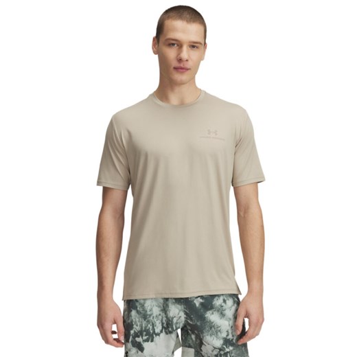 Męska koszulka treningowa Under Armour Vanish Energy SS - beżowa ze sklepu Sportstylestory.com w kategorii T-shirty męskie - zdjęcie 184659743