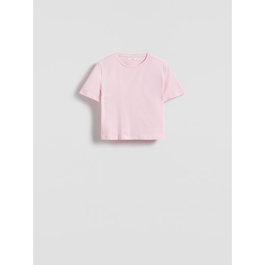 Reserved - Bawełniany crop top - pastelowy róż ze sklepu Reserved w kategorii Bluzki damskie - zdjęcie 184660102