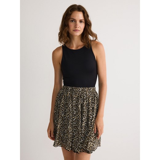 Reserved - Spódnica mini w zwierzęcy wzór - wielobarwny Reserved XS okazyjna cena Reserved
