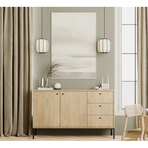 Duża komoda z 3 szufladami na nóżkach dąb cremona - Urisso 5X Elior One Size Edinos.pl