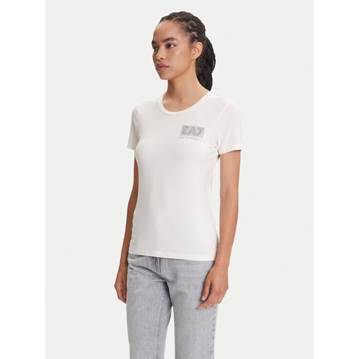 EA7 Emporio Armani T-Shirt 7W000492 AF10373 U0005 Écru Regular Fit ze sklepu MODIVO w kategorii Bluzki damskie - zdjęcie 184661073