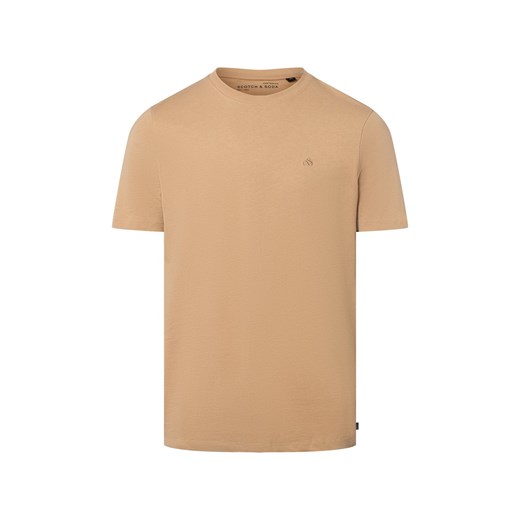Scotch & Soda Koszulka męska Mężczyźni Bawełna beżowy jednolity ze sklepu vangraaf w kategorii T-shirty męskie - zdjęcie 184661872