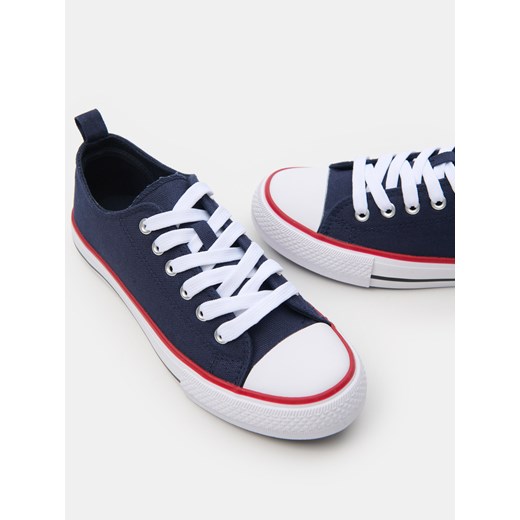 Sinsay - Bawełniane trampki - granatowy Sinsay 31 Sinsay