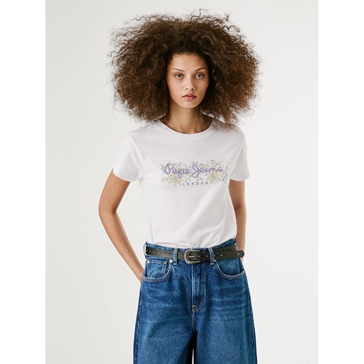 Pepe Jeans Koszulka &quot;Ava&quot; w kolorze białym ze sklepu Limango Polska w kategorii Bluzki damskie - zdjęcie 184665241