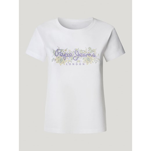 Pepe Jeans Koszulka &quot;Ava&quot; w kolorze białym Pepe Jeans S Limango Polska promocyjna cena