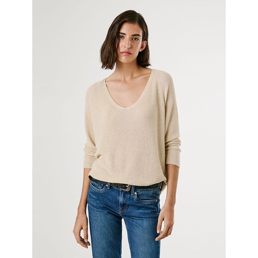 Pepe Jeans Sweter &quot;Coco&quot; w kolorze beżowym ze sklepu Limango Polska w kategorii Swetry damskie - zdjęcie 184665263