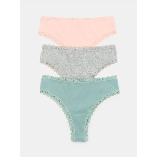 Sinsay - Bawełniane majtki brazyliany 3 pack - wielobarwny ze sklepu Sinsay w kategorii Majtki damskie - zdjęcie 184665722