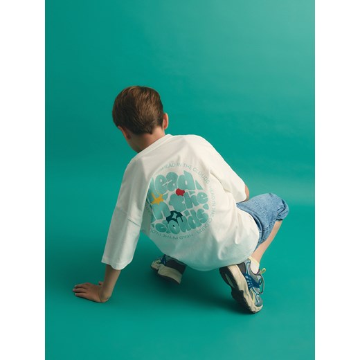 Reserved - T-shirt z nadrukiem - złamana biel ze sklepu Reserved w kategorii T-shirty chłopięce - zdjęcie 184665961