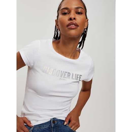 Cross Jeans Koszulka w kolorze białym Cross Jeans M okazja Limango Polska