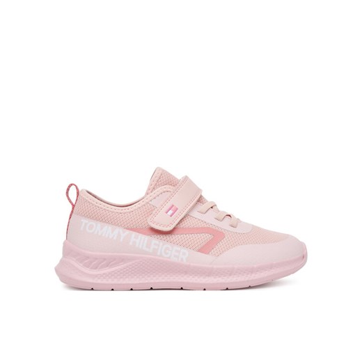 Tommy Hilfiger Sneakersy Low Cut Lace-Up/Velcro Sneaker T1A9-33990-1843 S Różowy ze sklepu MODIVO w kategorii Buty sportowe dziecięce - zdjęcie 184667854