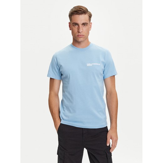 Karl Lagerfeld Jeans T-Shirt A1M17003 Niebieski Slim Fit ze sklepu MODIVO w kategorii T-shirty męskie - zdjęcie 184667931