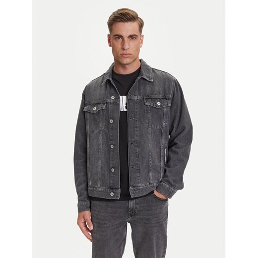Karl Lagerfeld Jeans Kurtka jeansowa A3M14062 Szary Regular Fit ze sklepu MODIVO w kategorii Kurtki męskie - zdjęcie 184667944