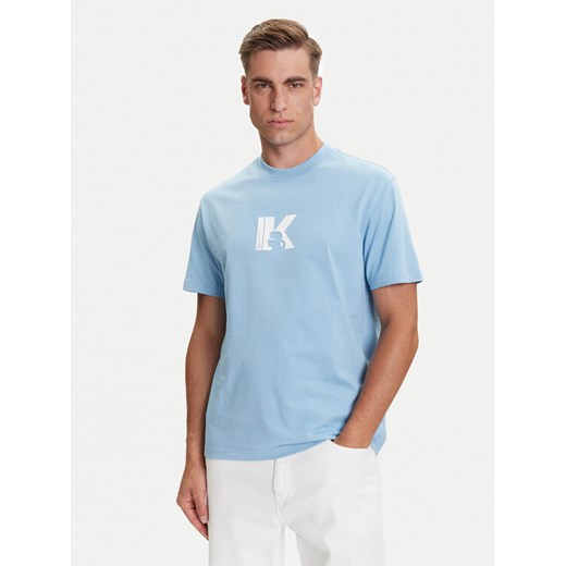 Karl Lagerfeld Jeans T-Shirt A3M17057 Błękitny Regular Fit ze sklepu MODIVO w kategorii T-shirty męskie - zdjęcie 184667951
