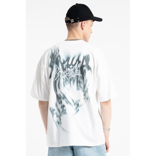 Biały t-shirt z autorską grafiką z tyłu, kolor - biały, rozmiar - 170 ze sklepu REPORTER w kategorii T-shirty chłopięce - zdjęcie 184668701