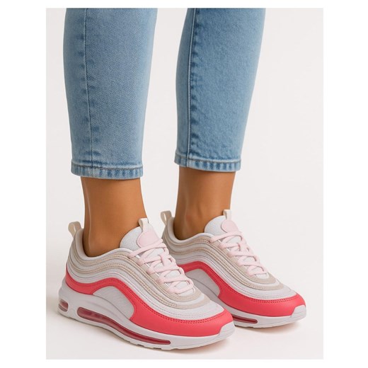 Buty sportowe białe sznurowane sneakersy /C1-3 1717953 W388/ ze sklepu Pantofelek24.pl w kategorii Buty sportowe damskie - zdjęcie 184669541