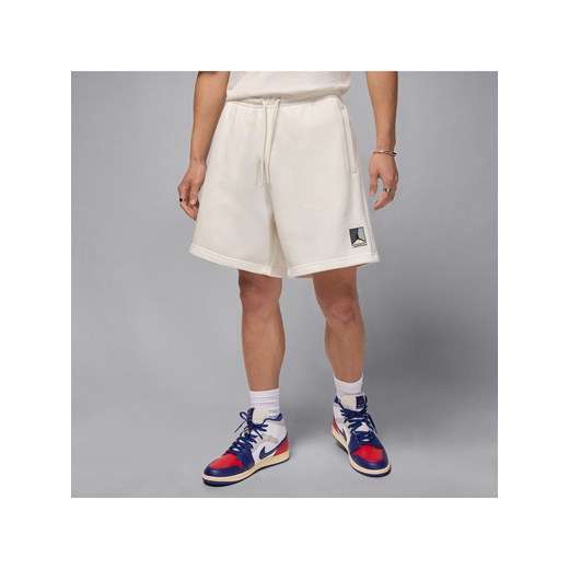 Spodenki męskie z nadrukiem Jordan Brooklyn Fleece - Biel ze sklepu Nike poland w kategorii Spodenki męskie - zdjęcie 184669754