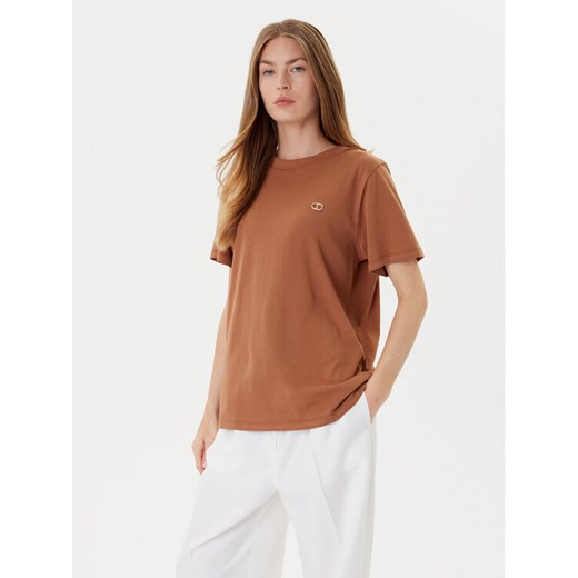 TWINSET T-Shirt 252TP2057 Brązowy Loose Fit ze sklepu MODIVO w kategorii Bluzki damskie - zdjęcie 184670321