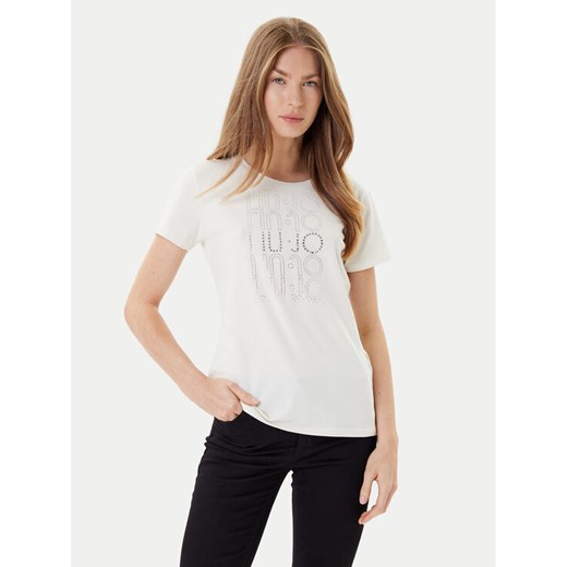Liu Jo Sport T-Shirt TF5166 JS003 Écru Regular Fit ze sklepu MODIVO w kategorii Bluzki damskie - zdjęcie 184670353
