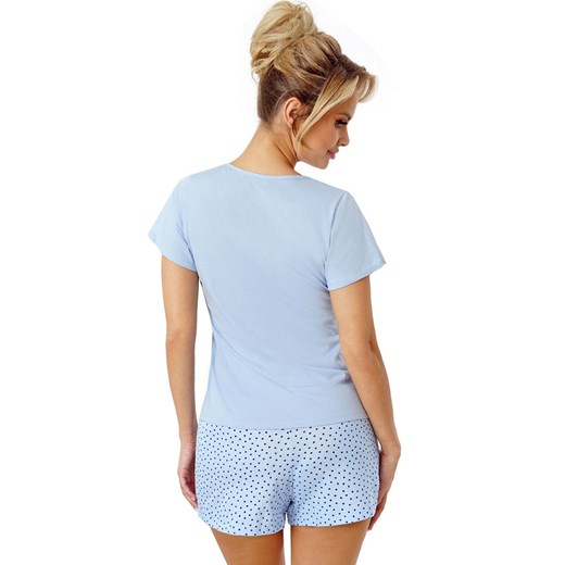 Krótka piżama damska bawełniana błękitna Star, Kolor błękitny-wzór, Rozmiar S, Donna ze sklepu Primodo w kategorii Piżamy damskie - zdjęcie 184670824