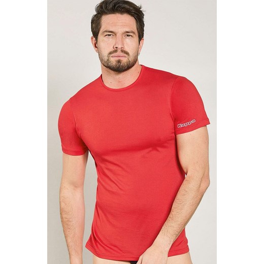 Kappa czerwona koszulka męska bawełniana z krótkim rękawem K1305, Kolor czerwony, Rozmiar M, Kappa ze sklepu Primodo w kategorii T-shirty męskie - zdjęcie 184670930