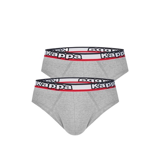 Kappa 2-pack slipy męskie bawełniane szare z logotypem K1114, Kolor szary, Rozmiar M, Kappa ze sklepu Intymna w kategorii Majtki męskie - zdjęcie 184671441