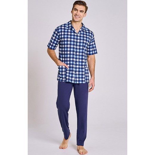Rozpinana piżama męska Sammuel 3183, Kolor niebieski-wzór, Rozmiar L, Taro ze sklepu Intymna w kategorii Piżamy męskie - zdjęcie 184671594