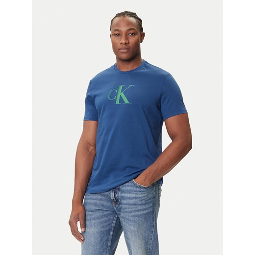 Calvin Klein Jeans T-Shirt Center Monogram LV04RC857G Niebieski Regular Fit ze sklepu MODIVO w kategorii T-shirty męskie - zdjęcie 184672741