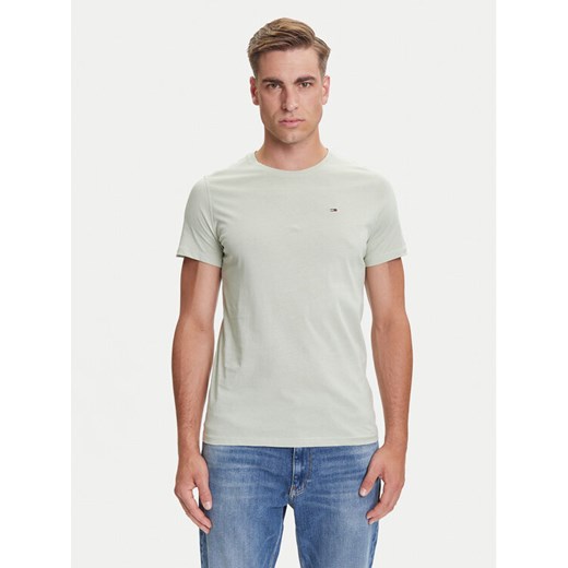 Tommy Jeans T-Shirt DM0DM04411 Zielony Slim Fit ze sklepu MODIVO w kategorii T-shirty męskie - zdjęcie 184672752