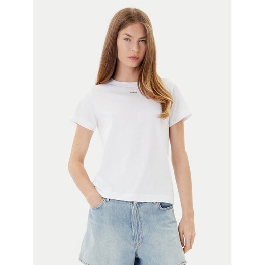 PINKO T-Shirt Basico 100373 A2RE Biały Regular Fit ze sklepu MODIVO w kategorii Bluzki damskie - zdjęcie 184672772