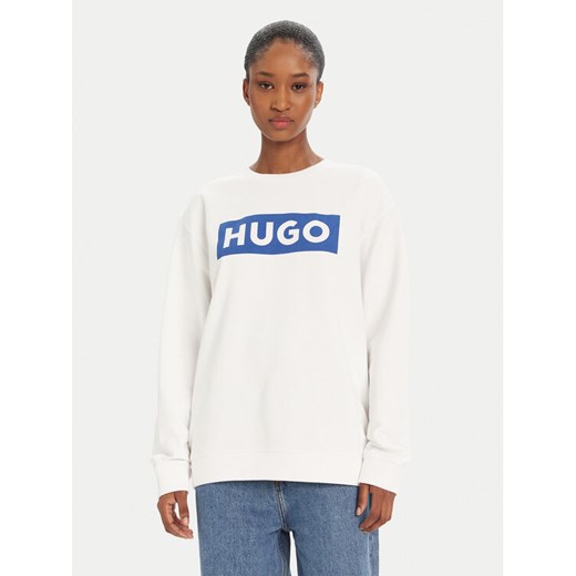 HUGO Bluza Classic 50522425 Biały Relaxed Fit ze sklepu MODIVO w kategorii Bluzy damskie - zdjęcie 184672800