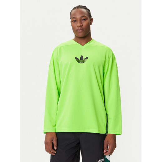 adidas Longsleeve adicolor Mesh JW8379 Zielony Regular Fit ze sklepu MODIVO w kategorii T-shirty męskie - zdjęcie 184672824