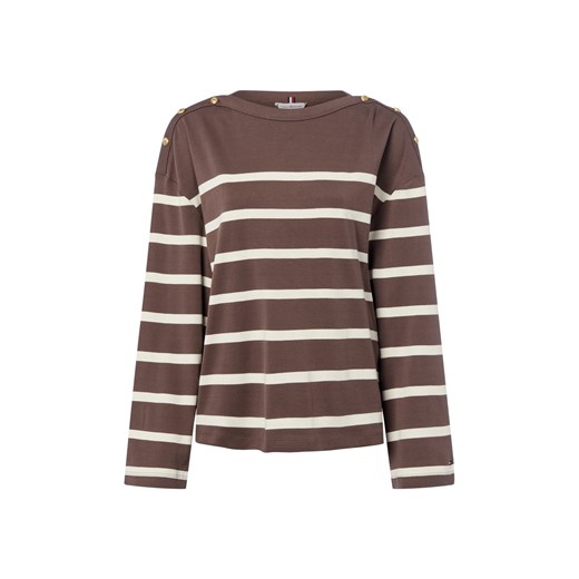 Tommy Hilfiger Bluza damska Kobiety Bawełna czekoladowy w paski ze sklepu vangraaf w kategorii Bluzy damskie - zdjęcie 184673481