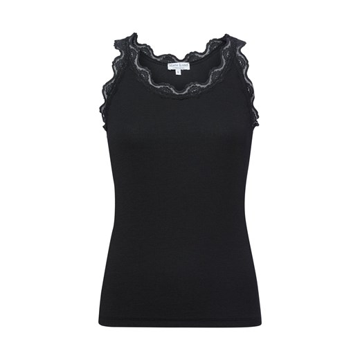 Marie Lund Top damski Kobiety Bawełna czarny jednolity ze sklepu vangraaf w kategorii Bluzki damskie - zdjęcie 184673510
