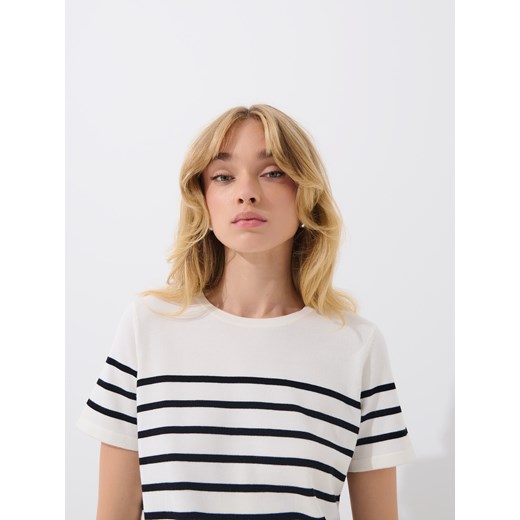 Mohito - T-shirt z wiskozą - kremowy Mohito XXL Mohito