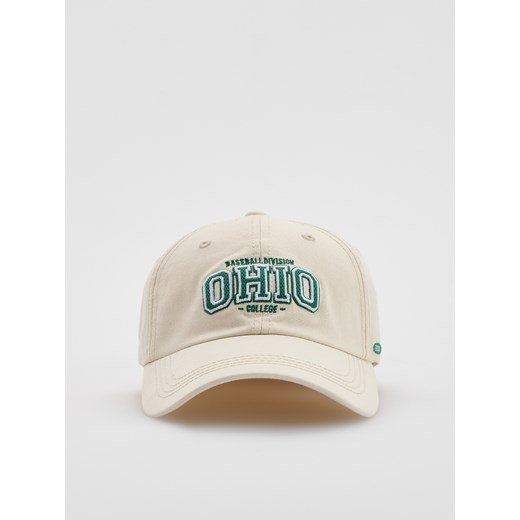 Reserved - Czapka baseball z haftem - kremowy ze sklepu Reserved w kategorii Czapki z daszkiem męskie - zdjęcie 184674102