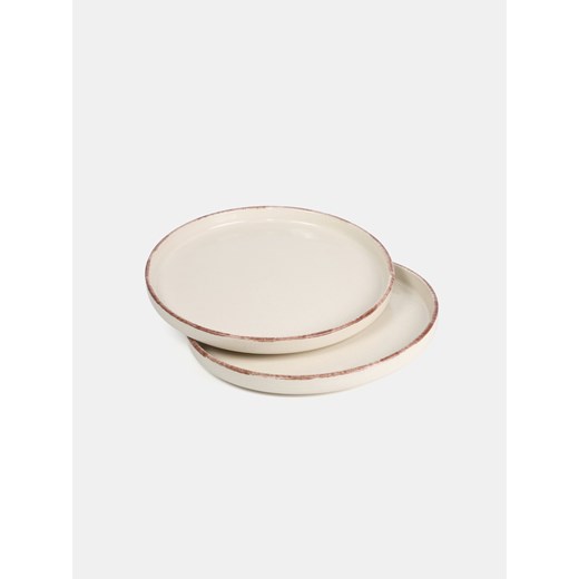 Sinsay - Talerze z lekko nakrapianym wzorem 2 pack - kremowy Sinsay One Size Sinsay