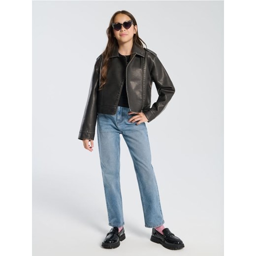 Sinsay - Jeansy high waist - niebieski ze sklepu Sinsay w kategorii Spodnie dziewczęce - zdjęcie 184674913