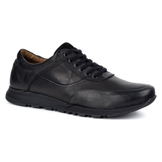 Buty męskie skórzane casual 902KNT czarny lico z czarnym ze sklepu butyolivier w kategorii Półbuty męskie - zdjęcie 184675313