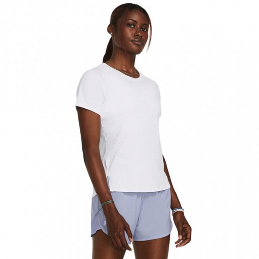 Damska koszulka do biegania Under Armour UA Launch Elite Shortsleeve - biała ze sklepu Sportstylestory.com w kategorii Bluzki damskie - zdjęcie 184675360