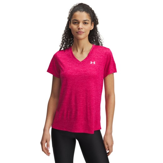 Damska koszulka treningowa Under Armour Tech SSV- Twist - różowa ze sklepu Sportstylestory.com w kategorii Bluzki damskie - zdjęcie 184675451